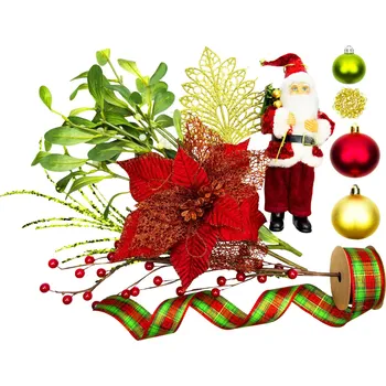 Vánoce LAALU Vánoční ozdoby - sada SANTA, na stromky do 100 cm