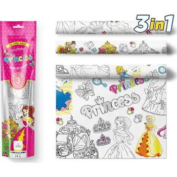 omalovánky Kids DO Malovací ubrusy 3v1 Princezny Kniha