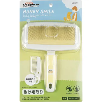 Péče o srst a drápky Japan Premium Rozčesávací kartáč pro odstranění línající srsti, pro kočky a psy, velikost M