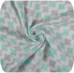 Xkko Bambusová osuška 90×100, Scandinavian Baby Mint Cross