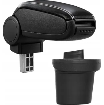 Loketní opěrka PROTEC Loketní opěrka, Škoda Octavia II, syntetická kůže, černá, bílé prošití 2004 - 2013