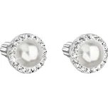 EVOLUTION GROUP 31314.1 bílé s krystaly a perlou Swarovski® (stříbro 925/1000; 1,2 g)