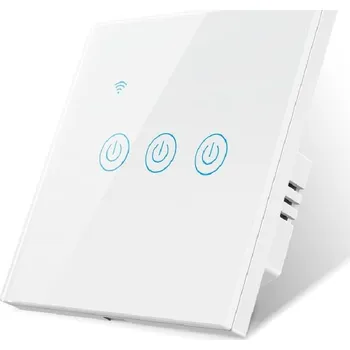 vypínač Surtep Tuya Smart vypínač osvětlení DS-101BW-3-tlačítkový, barva bílá