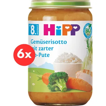 Dětská výživa HiPP BIO Zeleninové rizoto s krůtím masem 6× 220 g