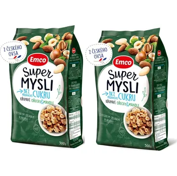 Emco Super mysli bez přidaného cukru ořechy a mandle 2 x 500g