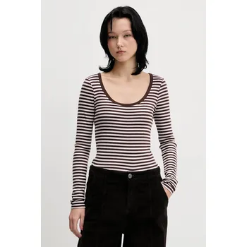 Pánské oblečení Tričko s dlouhým rukávem Hollister Co. KI339.5067.404 hnědá 88A, vel. L