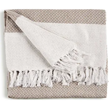 Přehoz na lůžko Giftdecor Bavlněný přehoz na postel, 130 × 160 cm, béžový