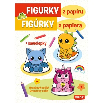 Figurky z papíru/Figúrky z papiera: Oranžový sešit/zošit + samolepky Kniha