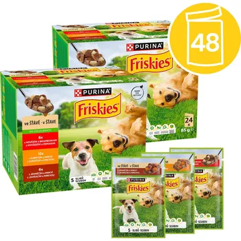 Krmivo pro psa Friskies Adult multipack lahodný výběr ve šťávě 48 × 85 g