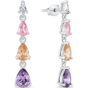 Oblečení a móda Brilio Silver EA966WRBW s barevnými zirkony (Ag 925/1000, 3,82 g)