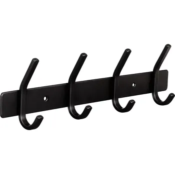 Věšák Walteco Věšáková lišta, 4 háčky, nerez, černá