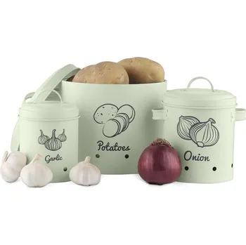 Dóza na potraviny Sortland Sada 3 nádob na potraviny, kov - mátově zelená