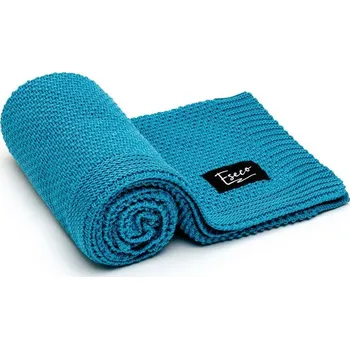 Dětská deka T-TOMI Pletená deka Petrol blue