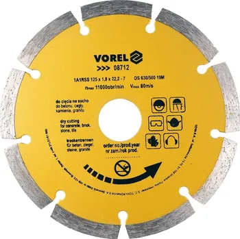 Brusný kotouč VOREL Kotouč diamantový 125 x 22,2 x 1,8 mm TO-08712