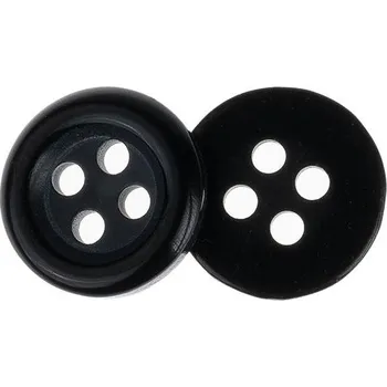 Knoflík Knoflíky Žirovnice Knoflík 1,5 cm černý 4 dírky 307022, sada 6 ks