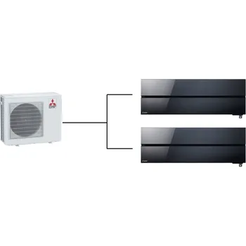 Domácí spotřebič Klimatizace Mitsubishi Onyx Black 1+2 ( 2,5kW + 3,5kW ) Multi-split R32 včetně montáže