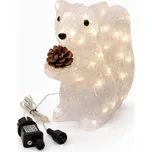 DECOLED 3D LED svítící veverka 30 cm, akryl, teple bílá, IP44, venkovní