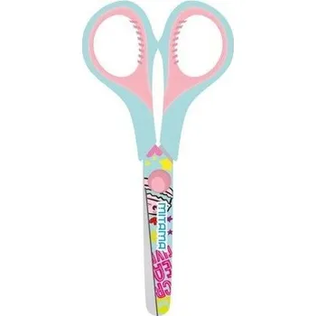Kancelářské nůžky MITAMA GOOD VIBES tyrkysová/růžová, 13 cm