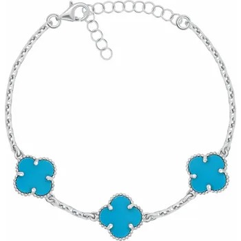 Šperk Brilio Silver Stříbrný dámský náramek se čtyřlístky BRC191WTQ (Ag925/1000, 4,1 g)