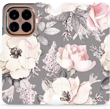 Mobiwear Flip pouzdro pro Xiaomi 15T Pro květy na šedé