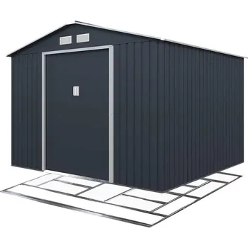 Zahradní domek IWHome Domek zahradní ARES D 7,06 m2 antracit + podlahová konstrukce ARES D