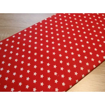 Pro útulný domov bavlněná látka ČERVENÁ bílé hvězdičky