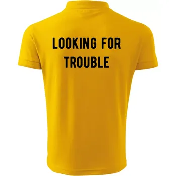 Pánská košile Párové triko - Looking for trouble - Polokošile pánská Pique Polo 203 - 4XL ( Žlutá )