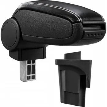 Loketní opěrka PROTEC Loketní opěrka, Seat Leon II 1P, syntetická kůže, černá, bílé prošití 2005 - 2012