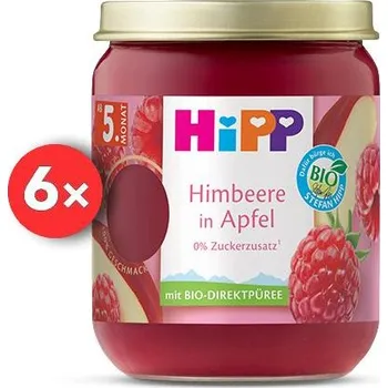 Dětská výživa HiPP BIO SUPEROVOCE Jablko a maliny od uk. 4.-6. měsíce, 6× 160 g