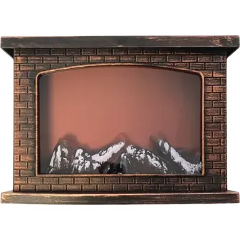 Dekorativní svítidlo Moderní krb s LED imitací plamene - 25 x 18 cm - měděný