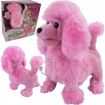 Hračka pro nejmenší Pejsek na vodítku růžový