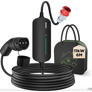 Nabíjecí stanice pro elektromobil Morec Nabíjecí EV kabel pro elektromobily typ 2, 16A 6 m 11 kW, třífázové, AC 380V/50 Hz, IP66