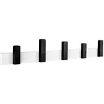 Walteco Černobílá věšáková lišta s 5 háčky