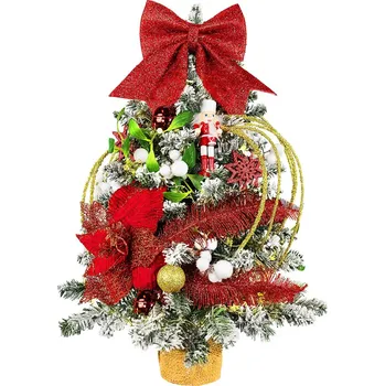 LAALU Vánoční stromek zdobený s LED osvětlením - ČERVENÝ LOUSKÁČEK, 34 ks ozdob, 60 cm