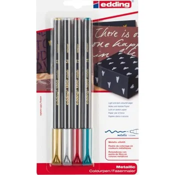 EDDING 1200 metalický fix, sada 4 barev