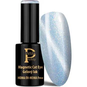 Lak na nehty Petra nehty Magnetic Cat Eye Gel lak 10. Ice Blue Shimmer 5g HEMA Free