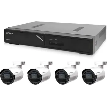 Kompletní kamerový systém AVTECH kamerový set 1x NVR AVH1104 a 4x 2MPX IP Bullet kamera DGM2103SV