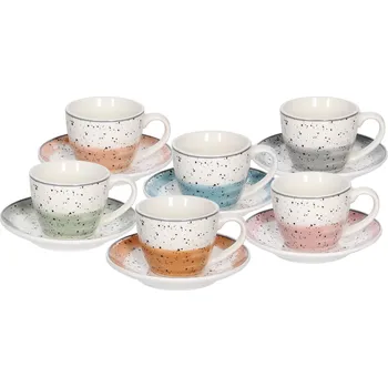 Stolování Tognana IRIS SIENNA Sada šálků na kávu s podšálky 80 ml 6 ks