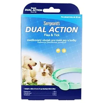 Sergeanťs Dual obojek antipar. malí psi a kočky 34cm