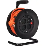 Solight prodlužovací přívod na bubnu, 4 zásuvky, 15m, oranžový kabel, 3x 1,5mm2