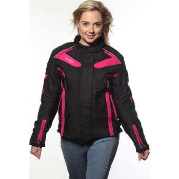 Moto bunda MAXX - NF 2400 Dámská textilní bunda černo-fialová XL