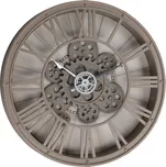 Home Styling Collection Nástěnné hodiny s viditelným mechanismem, průměr 39 cm, šedé