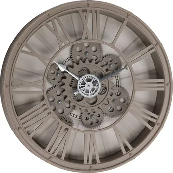Hodiny Home Styling Collection Nástěnné hodiny s viditelným mechanismem, průměr 39 cm, šedé
