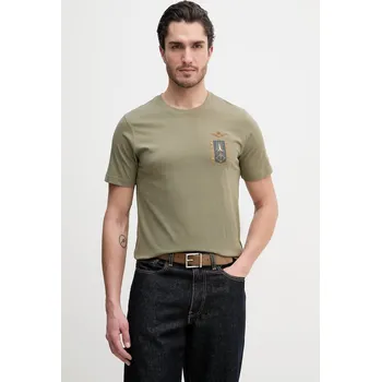 Bavlněné tričko Aeronautica Militare TS2534UJ00641 zelená 87X, vel. S