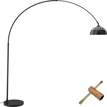Žárovka TecTake Oblouková lampa Arcus, ocel, retro styl, 60 W, černá