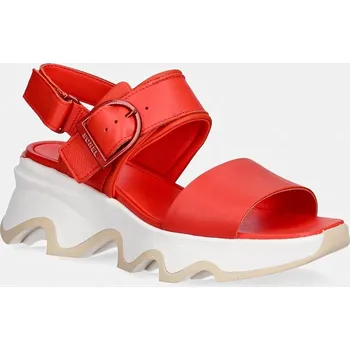 Dívčí sandály Dětské kožené sandály Sorel KINETIC IMPACT WEDG 2157671637 červená 33X, EUR 42