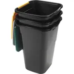 HEIDRUN Sada odpadkových košů 3 × 50 l černá
