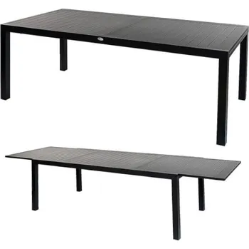 Zahradní stůl Skládací zahradní stůl z hliníku a polywoodu - černý