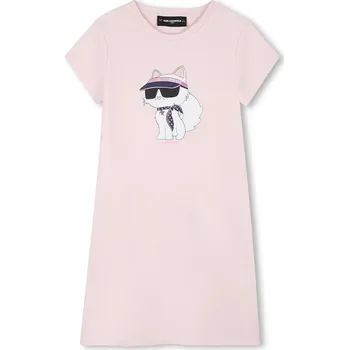 Dámské šaty Dětské bavlněné šaty Karl Lagerfeld Z31155.86.108 růžová 42X, vel. 108