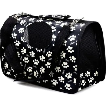 Taška pro psa a kočku animALL Taška black with white paws S 34 × 18 × 24 cm